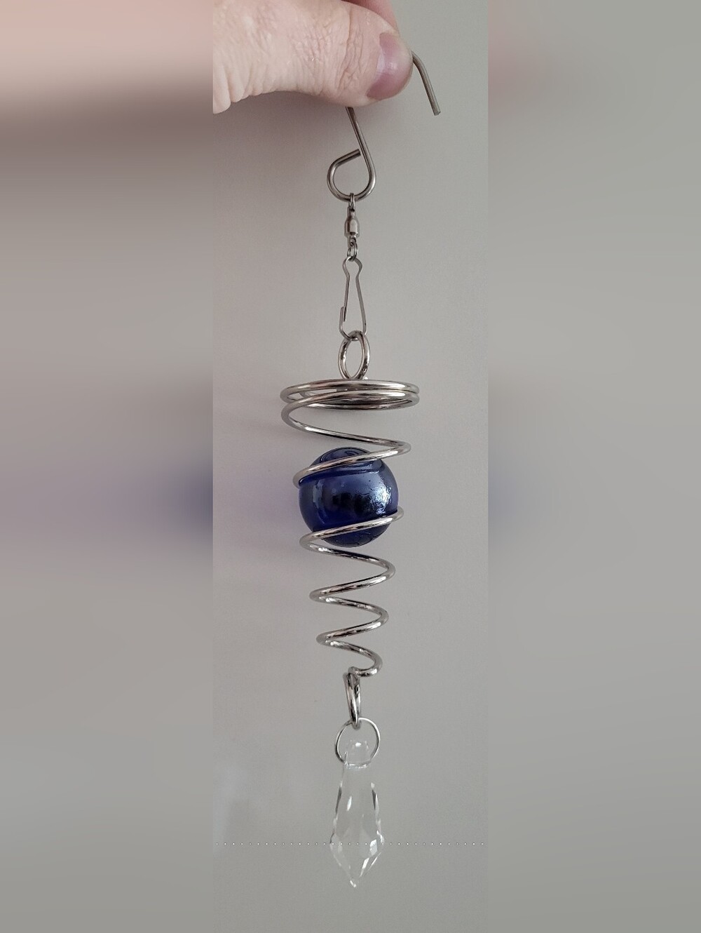✨ Hanging Crystal Suncatcher with Spinning Spiral & Rainbow Prism ✨